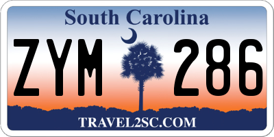 SC license plate ZYM286