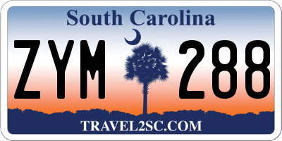 SC license plate ZYM288