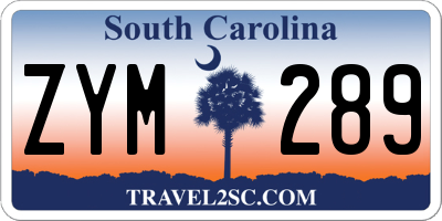 SC license plate ZYM289