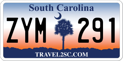 SC license plate ZYM291