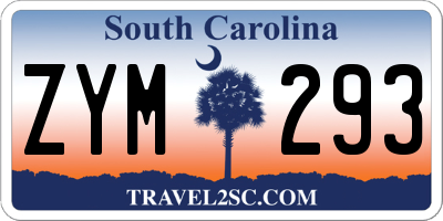 SC license plate ZYM293