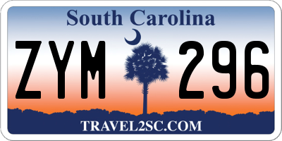SC license plate ZYM296