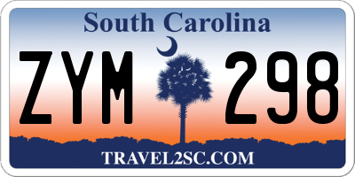 SC license plate ZYM298