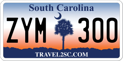 SC license plate ZYM300