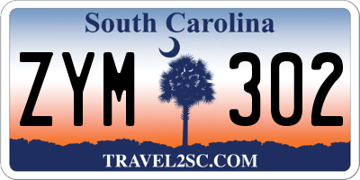 SC license plate ZYM302