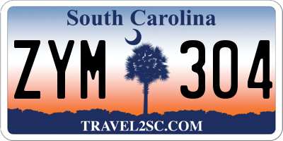 SC license plate ZYM304