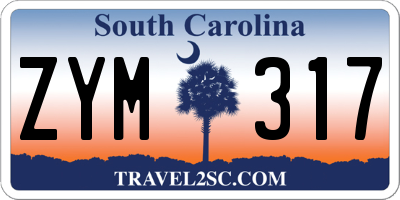 SC license plate ZYM317