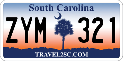 SC license plate ZYM321