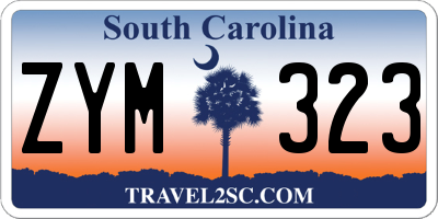 SC license plate ZYM323