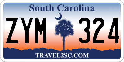 SC license plate ZYM324