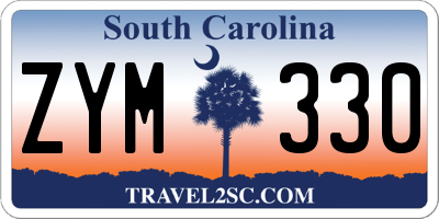 SC license plate ZYM330