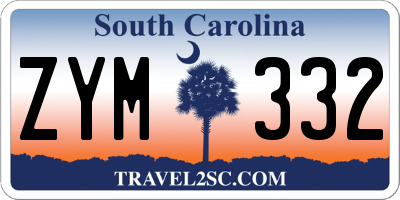 SC license plate ZYM332