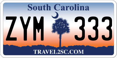 SC license plate ZYM333