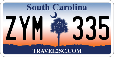 SC license plate ZYM335