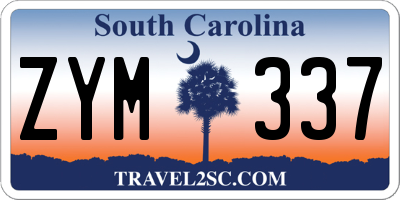 SC license plate ZYM337