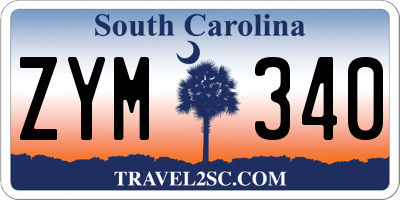 SC license plate ZYM340