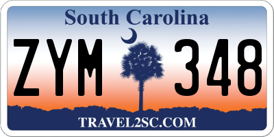 SC license plate ZYM348