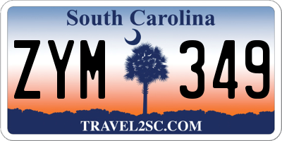 SC license plate ZYM349