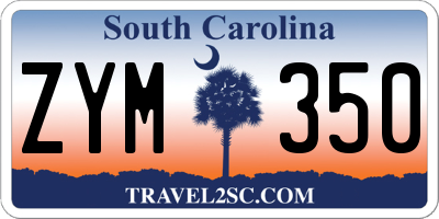 SC license plate ZYM350