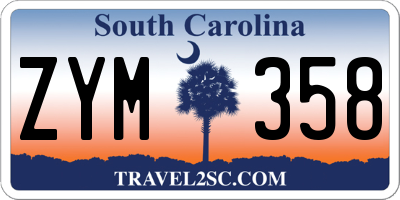 SC license plate ZYM358