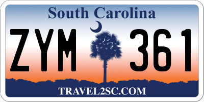 SC license plate ZYM361