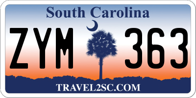 SC license plate ZYM363