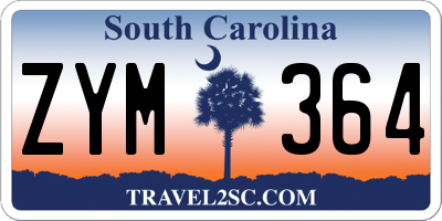 SC license plate ZYM364