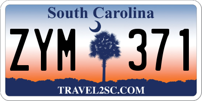 SC license plate ZYM371