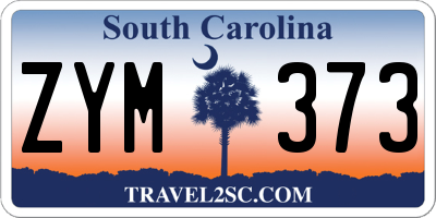 SC license plate ZYM373