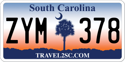 SC license plate ZYM378