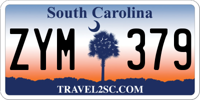 SC license plate ZYM379