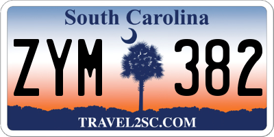 SC license plate ZYM382