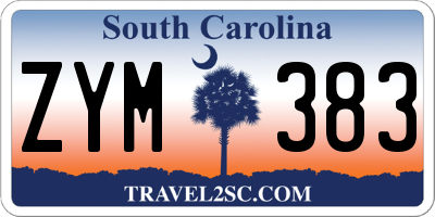 SC license plate ZYM383