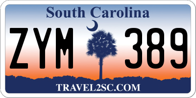 SC license plate ZYM389