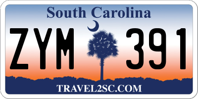 SC license plate ZYM391