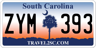 SC license plate ZYM393