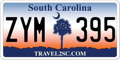 SC license plate ZYM395
