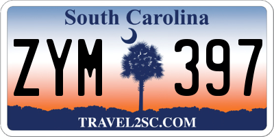 SC license plate ZYM397