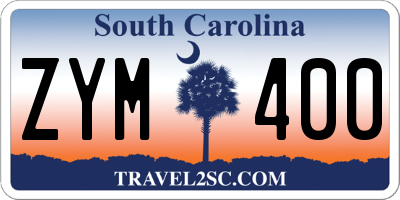 SC license plate ZYM400