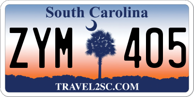 SC license plate ZYM405