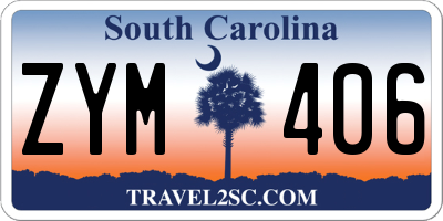 SC license plate ZYM406