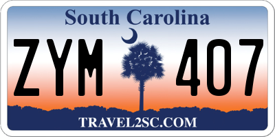 SC license plate ZYM407