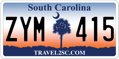SC license plate ZYM415
