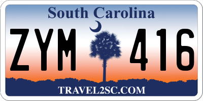 SC license plate ZYM416