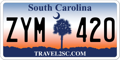 SC license plate ZYM420