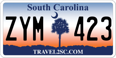 SC license plate ZYM423