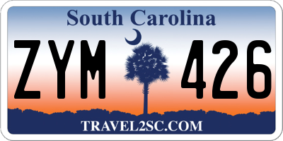 SC license plate ZYM426