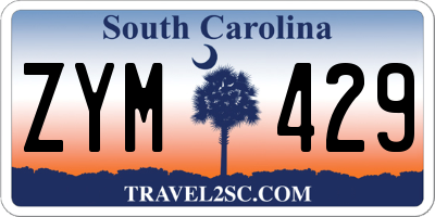 SC license plate ZYM429