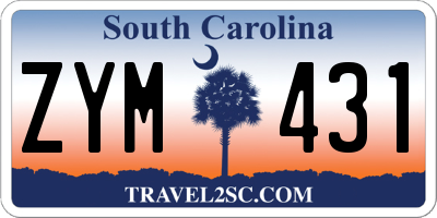 SC license plate ZYM431
