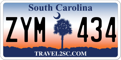 SC license plate ZYM434
